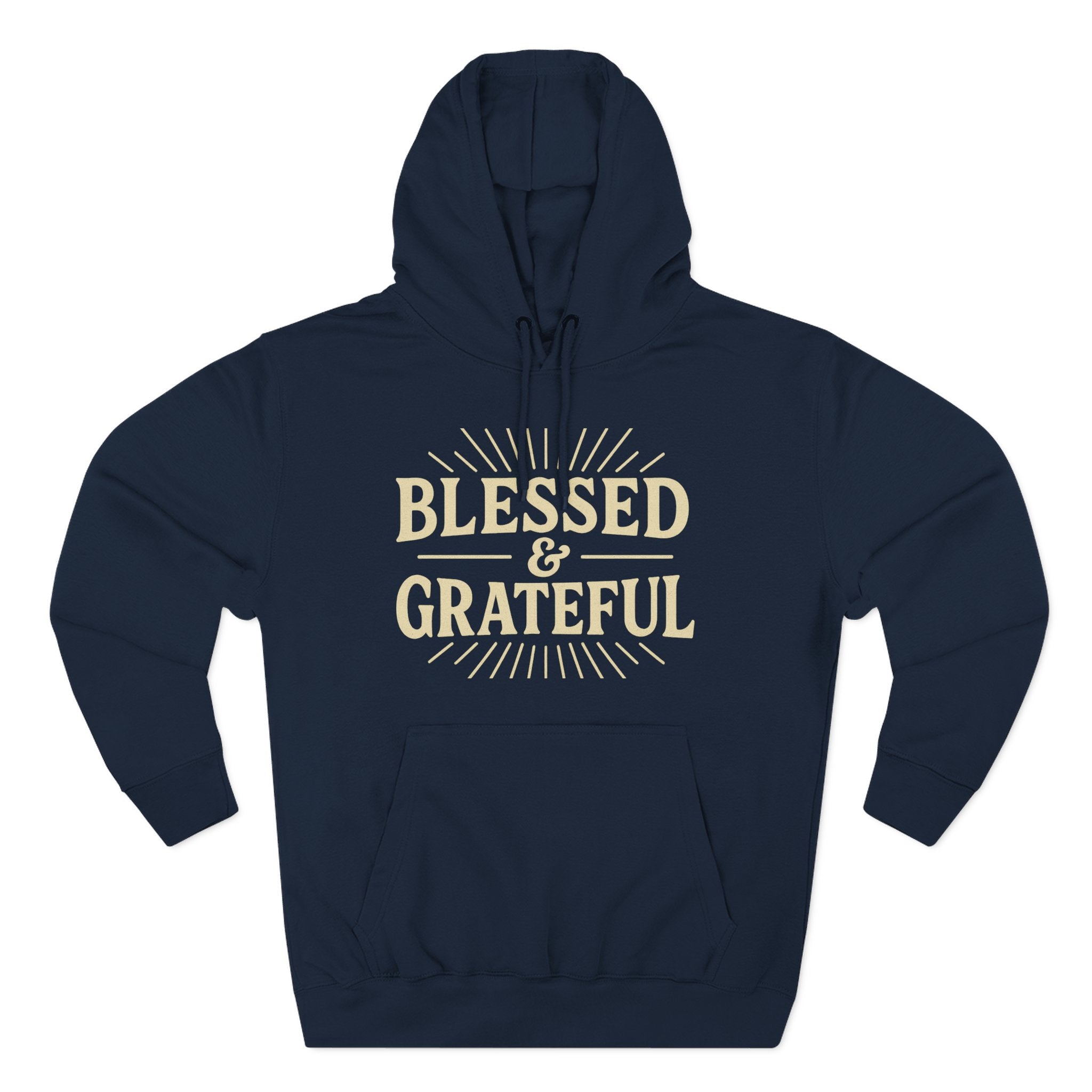 Blessed & Grateful Fleece Hoodie, Cozy Hooded Sweatshirt for Spiritual Comfort, Gift for Friends, Family, or Holidays