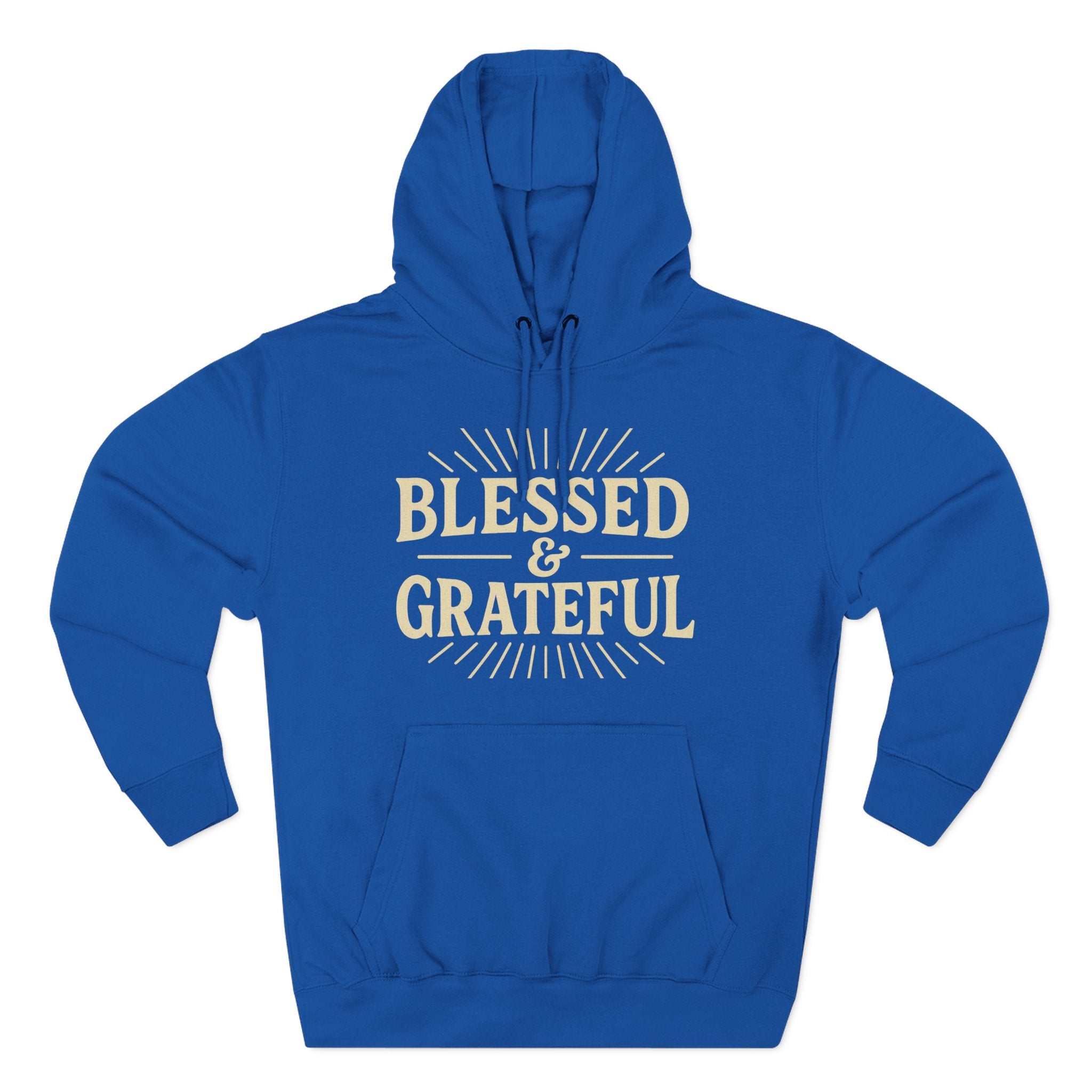 Blessed & Grateful Fleece Hoodie, Cozy Hooded Sweatshirt for Spiritual Comfort, Gift for Friends, Family, or Holidays