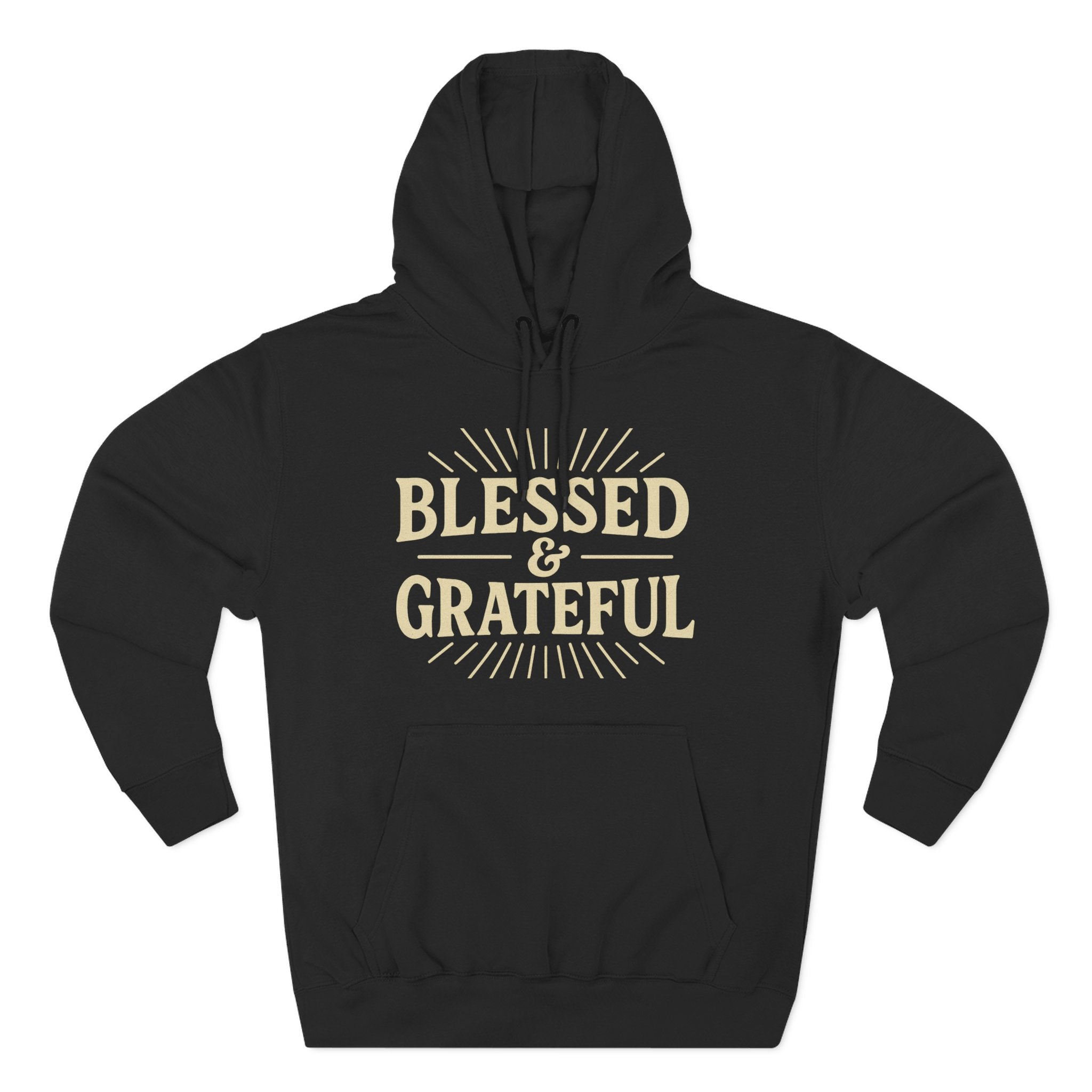 Blessed & Grateful Fleece Hoodie, Cozy Hooded Sweatshirt for Spiritual Comfort, Gift for Friends, Family, or Holidays