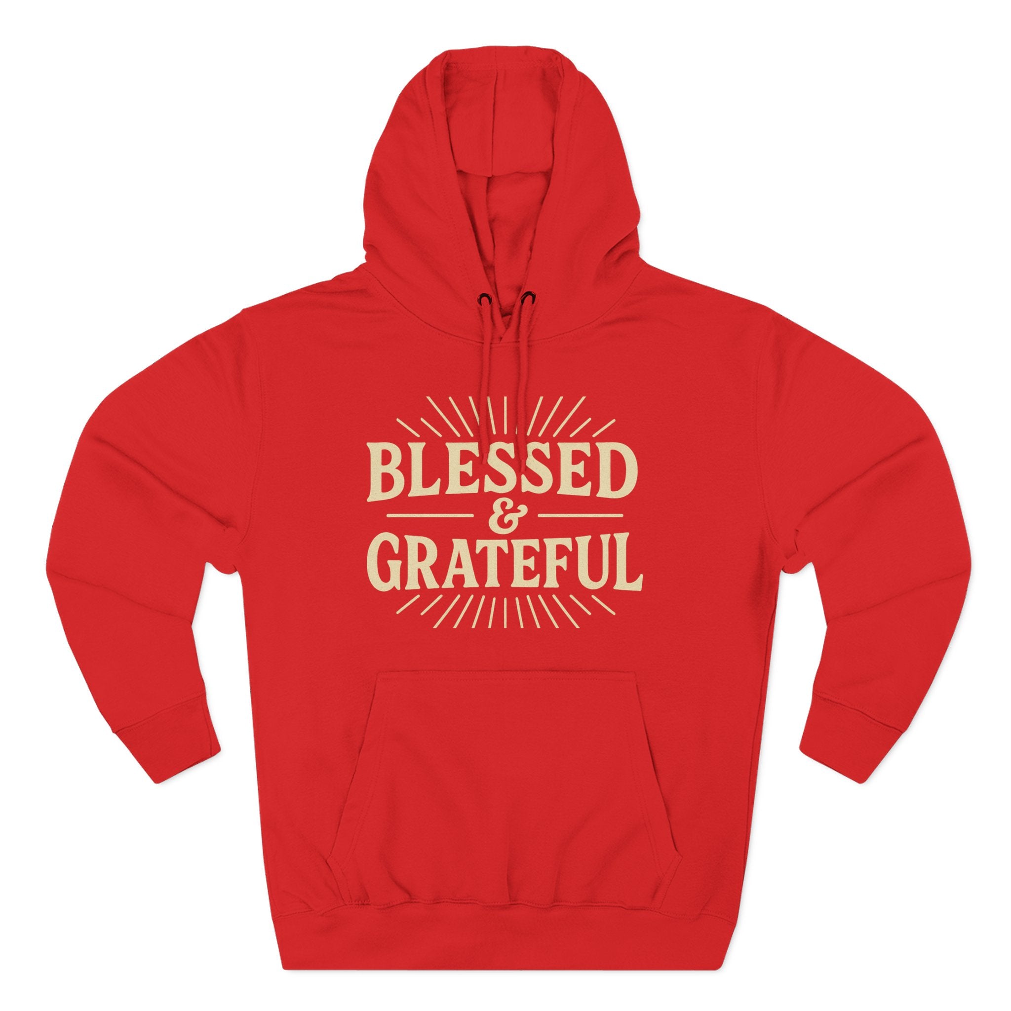 Blessed & Grateful Fleece Hoodie, Cozy Hooded Sweatshirt for Spiritual Comfort, Gift for Friends, Family, or Holidays