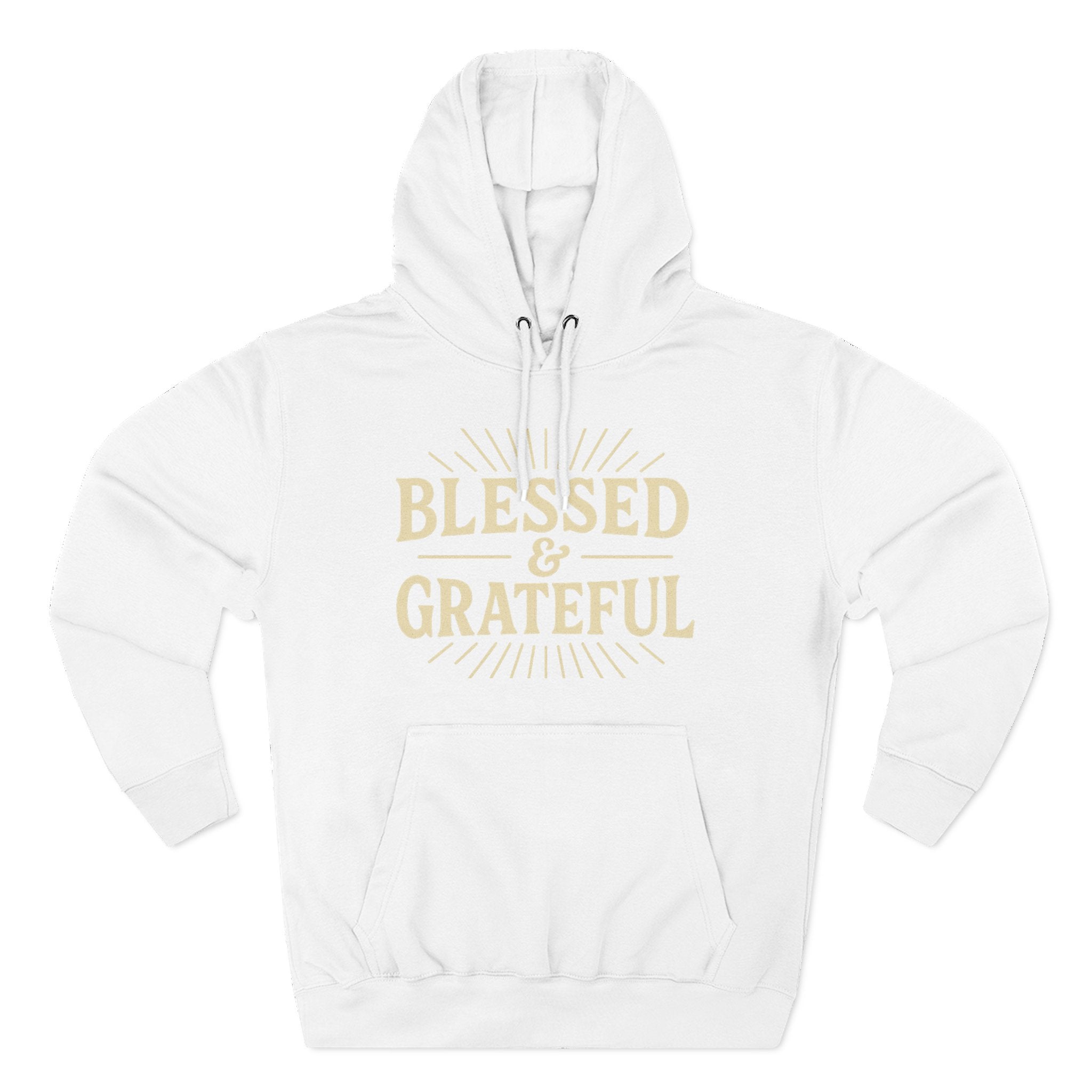 Blessed & Grateful Fleece Hoodie, Cozy Hooded Sweatshirt for Spiritual Comfort, Gift for Friends, Family, or Holidays