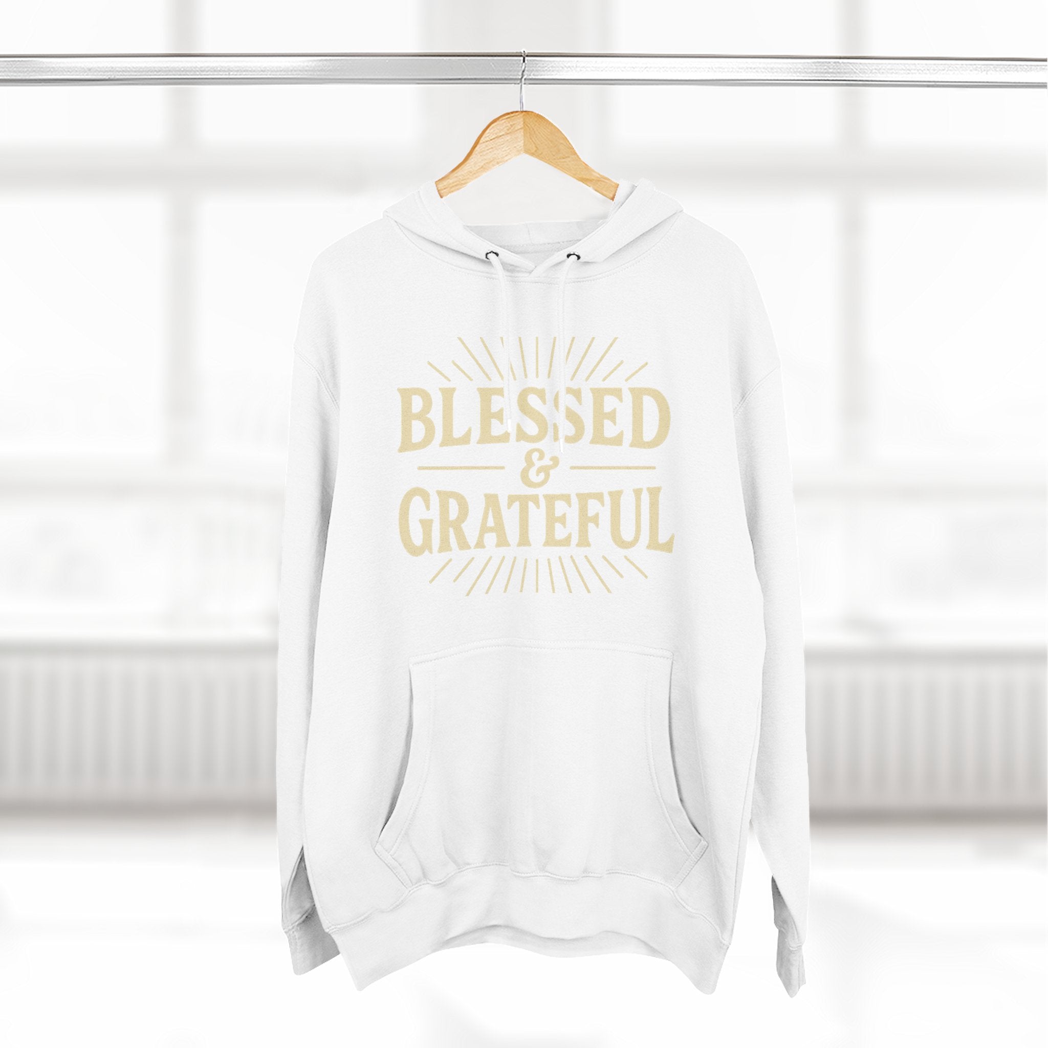 Blessed & Grateful Fleece Hoodie, Cozy Hooded Sweatshirt for Spiritual Comfort, Gift for Friends, Family, or Holidays