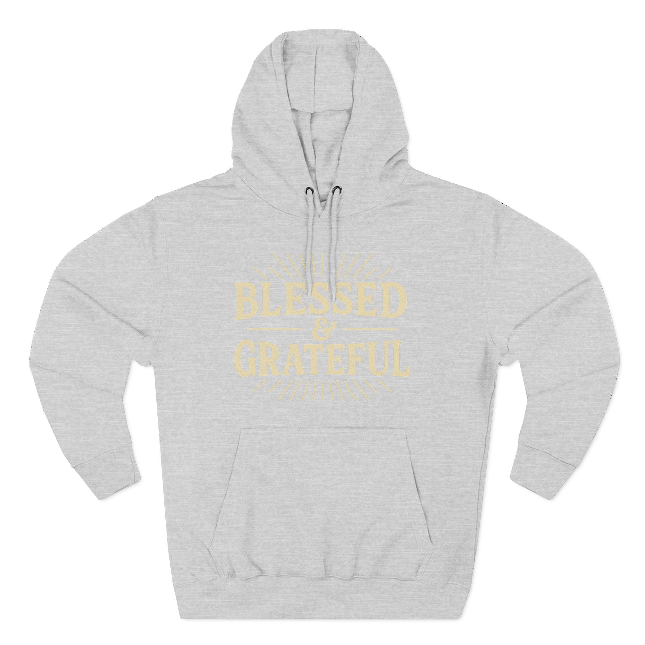 Blessed & Grateful Fleece Hoodie, Cozy Hooded Sweatshirt for Spiritual Comfort, Gift for Friends, Family, or Holidays